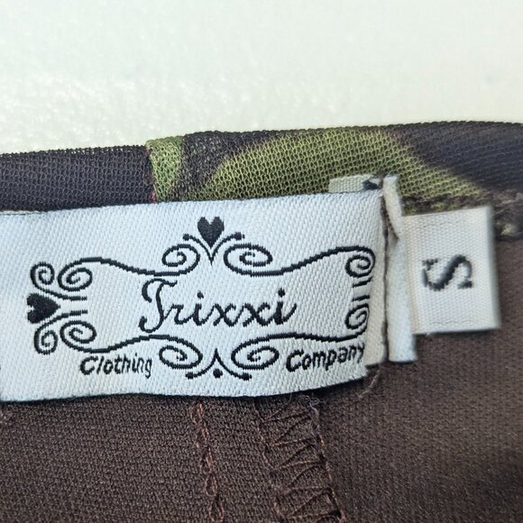 Trixxi Clothing Company Size Small Brown and Pink Floral Asymmetrical Dress - Picture 10 of 10